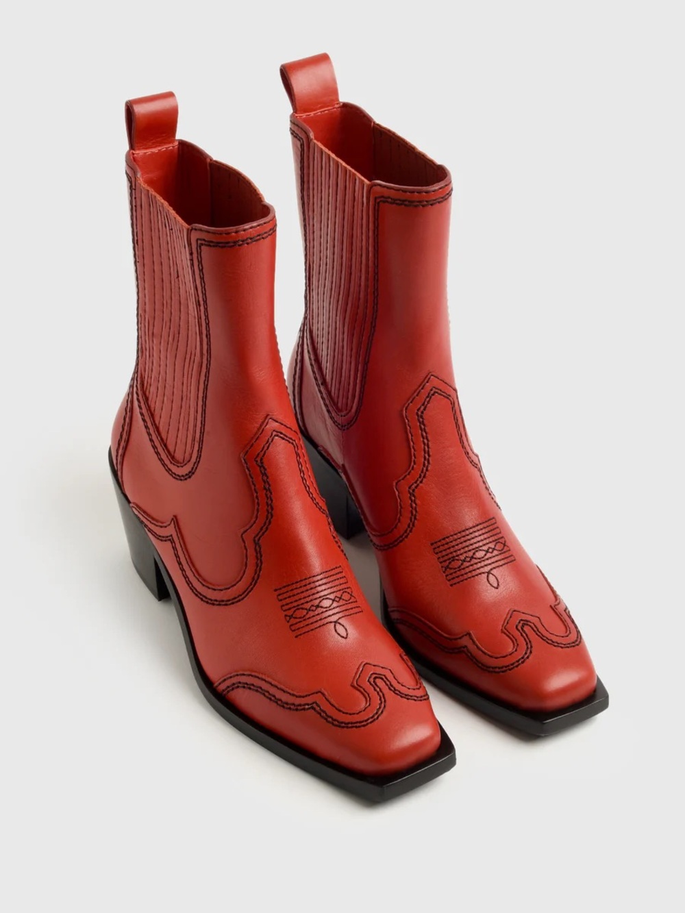 loeffler randall agnes red leather western boots